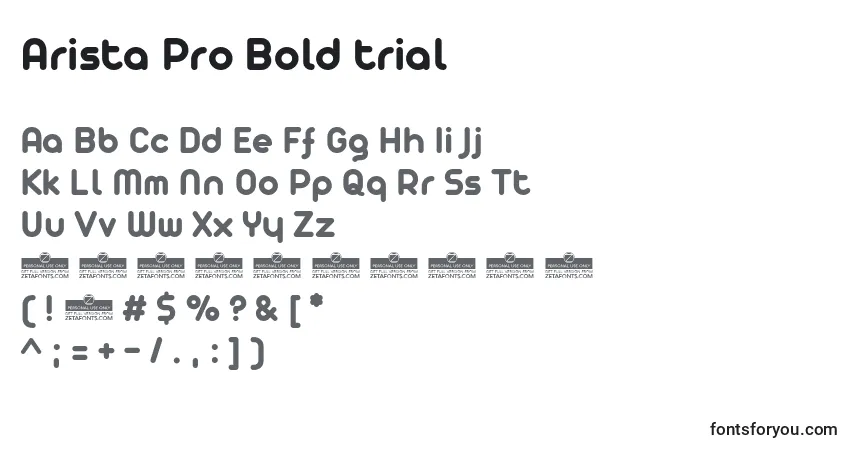Fuente Arista Pro Bold trial - alfabeto, números, caracteres especiales