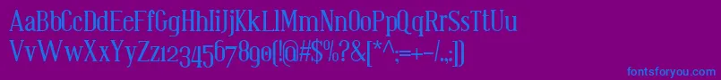 フォントBistecca – 紫色の背景に青い文字
