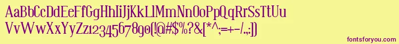 Шрифт Bistecca – фиолетовые шрифты на жёлтом фоне