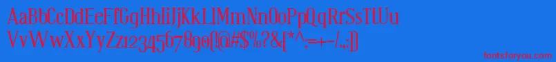 Bistecca Font – Red Fonts on Blue Background