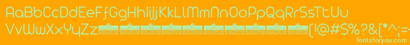 Arista Pro Light trial-Schriftart – Grüne Schriften auf orangefarbenem Hintergrund