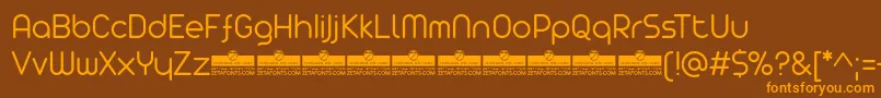Arista Pro Light trial-Schriftart – Orangefarbene Schriften auf braunem Hintergrund