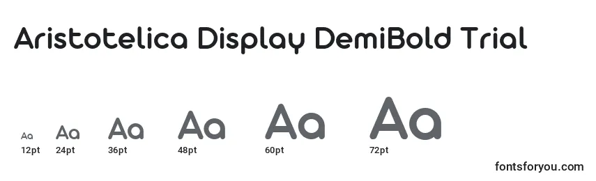 Размеры шрифта Aristotelica Display DemiBold Trial
