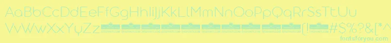 Fonte Aristotelica Display ExtraLight Trial – fontes verdes em um fundo amarelo