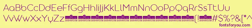 Aristotelica Display ExtraLight Trial Font – Purple Fonts on Yellow Background