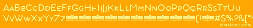 AristotelicaSmallCaps Regular Font – Yellow Fonts on Orange Background
