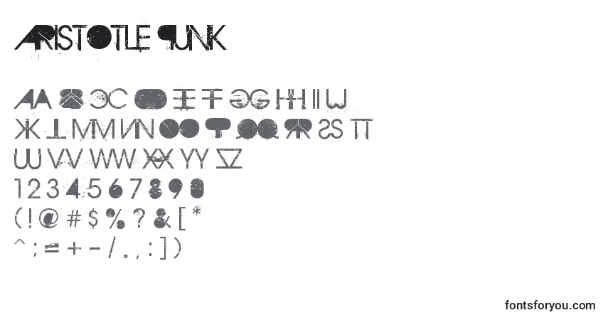 Шрифт Aristotle Punk – алфавит, цифры, специальные символы