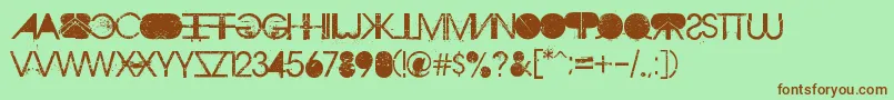 Aristotle Punk Font – Brown Fonts on Green Background