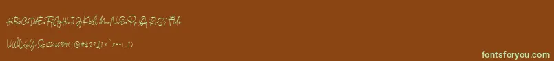 Czcionka Arkania – zielone czcionki na brązowym tle