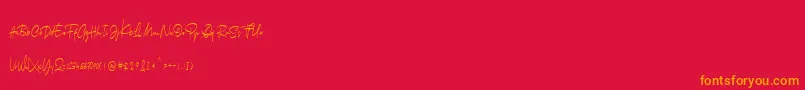 Arkania Font – Orange Fonts on Red Background