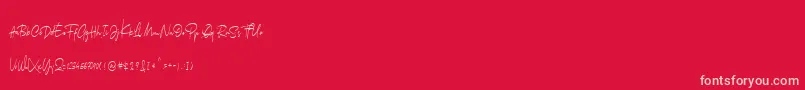 Arkania Font – Pink Fonts on Red Background