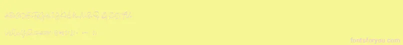フォントArkania – ピンクのフォント、黄色の背景