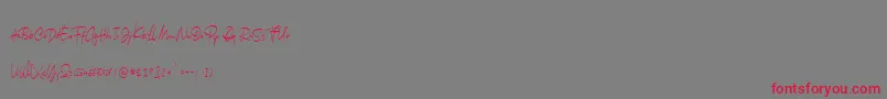 Arkania Font – Red Fonts on Gray Background