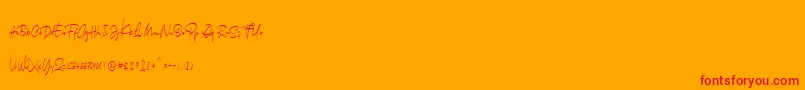 Arkania Font – Red Fonts on Orange Background