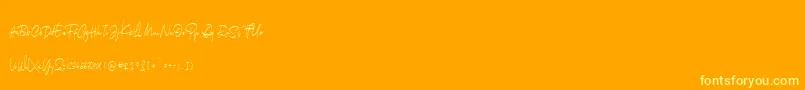 More about Arkania Font Arkania Font – Yellow Fonts on Orange Background