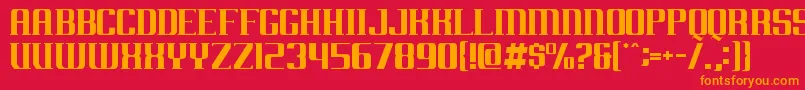 フォントArkansas – 赤い背景にオレンジの文字