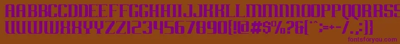Arkansas-Schriftart – Violette Schriften auf braunem Hintergrund