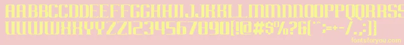Arkansas-Schriftart – Gelbe Schriften auf rosa Hintergrund