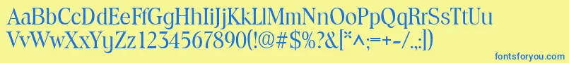 ToledoRegular-Schriftart – Blaue Schriften auf gelbem Hintergrund