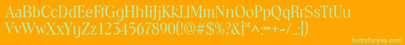 Weitere Informationen zur ToledoRegular-Schriftart ToledoRegular-Schriftart – Grüne Schriften auf orangefarbenem Hintergrund