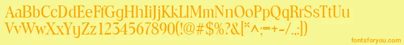 ToledoRegular-Schriftart – Orangefarbene Schriften auf gelbem Hintergrund
