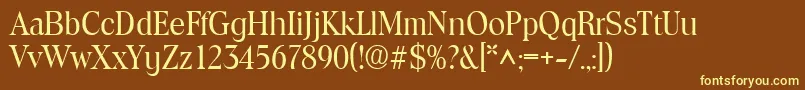 ToledoRegular-Schriftart – Gelbe Schriften auf braunem Hintergrund