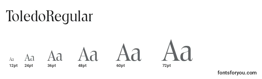 ToledoRegular Font Sizes