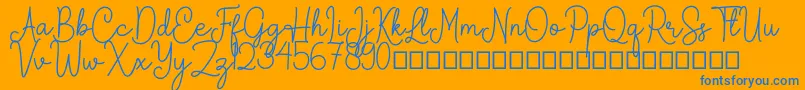 Arkina Font – Blue Fonts on Orange Background