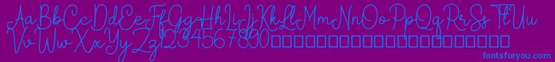 Arkina Font – Blue Fonts on Purple Background