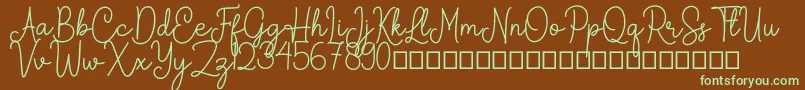 Arkina Font – Green Fonts on Brown Background