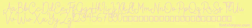 Arkina Font – Pink Fonts on Yellow Background