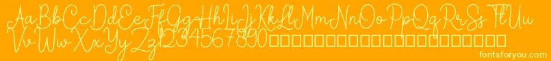 Arkina Font – Yellow Fonts on Orange Background