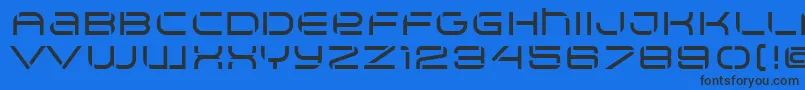 Шрифт Arkitech Medium Stencil – чёрные шрифты на синем фоне