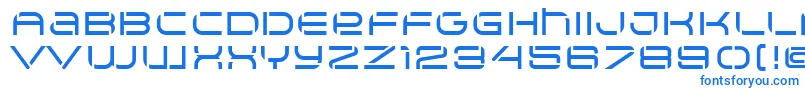 フォントArkitech Medium Stencil – 白い背景に青い文字