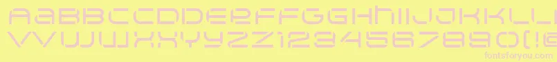 Arkitech Medium Stencil-Schriftart – Rosa Schriften auf gelbem Hintergrund