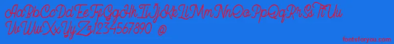 Arkland FREE Font – Red Fonts on Blue Background