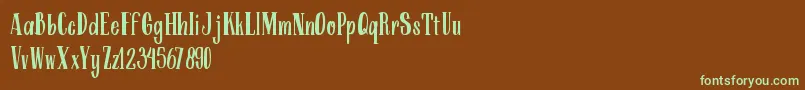 ARKMishaDemo Regular-fontti – vihreät fontit ruskealla taustalla