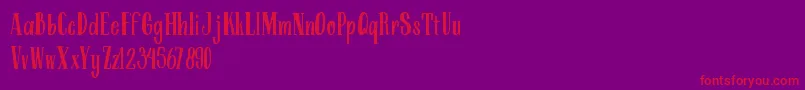 Fonte ARKMishaDemo Regular – fontes vermelhas em um fundo violeta
