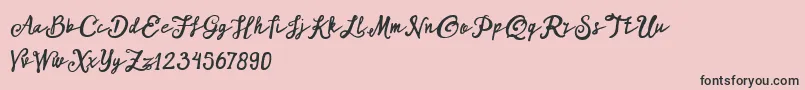 ARKMishaDemo Script-Schriftart – Schwarze Schriften auf rosa Hintergrund