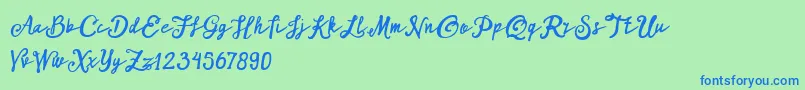 ARKMishaDemo Script Font – Blue Fonts on Green Background