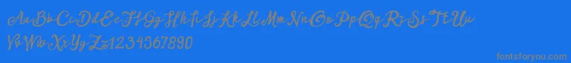 フォントARKMishaDemo Script – 青い背景に灰色の文字
