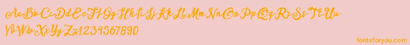 ARKMishaDemo Script Font – Orange Fonts on Pink Background