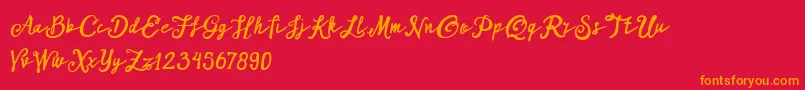 ARKMishaDemo Script Font – Orange Fonts on Red Background