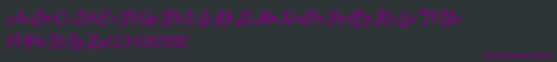 Czcionka ARKMishaDemo Script – fioletowe czcionki na czarnym tle