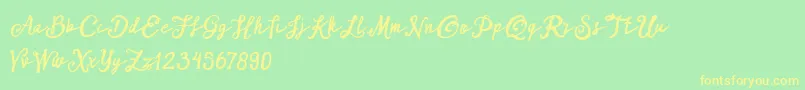 fuente ARKMishaDemo Script – Fuentes Amarillas Sobre Fondo Verde