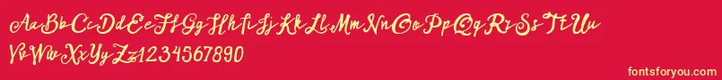 ARKMishaDemo Script Font – Yellow Fonts on Red Background