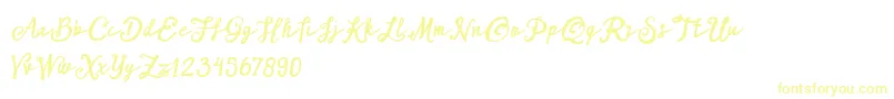 ARKMishaDemo Script-Schriftart – Gelbe Schriften auf weißem Hintergrund