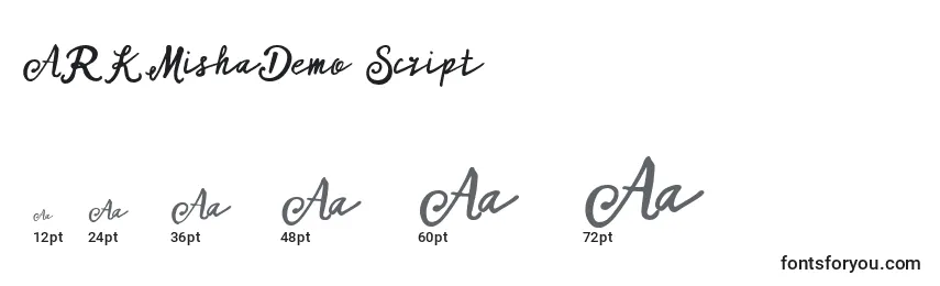 ARKMishaDemo Script Font Sizes