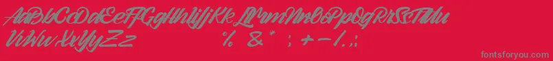 Arlen Script Demo Font – Gray Fonts on Red Background
