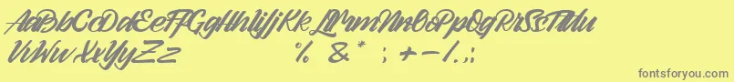 Arlen Script Demo-Schriftart – Graue Schriften auf gelbem Hintergrund